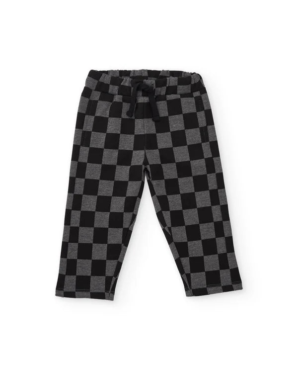 Tuc Tuc - Fleece set with a geometric-design jacket and matching trousers
