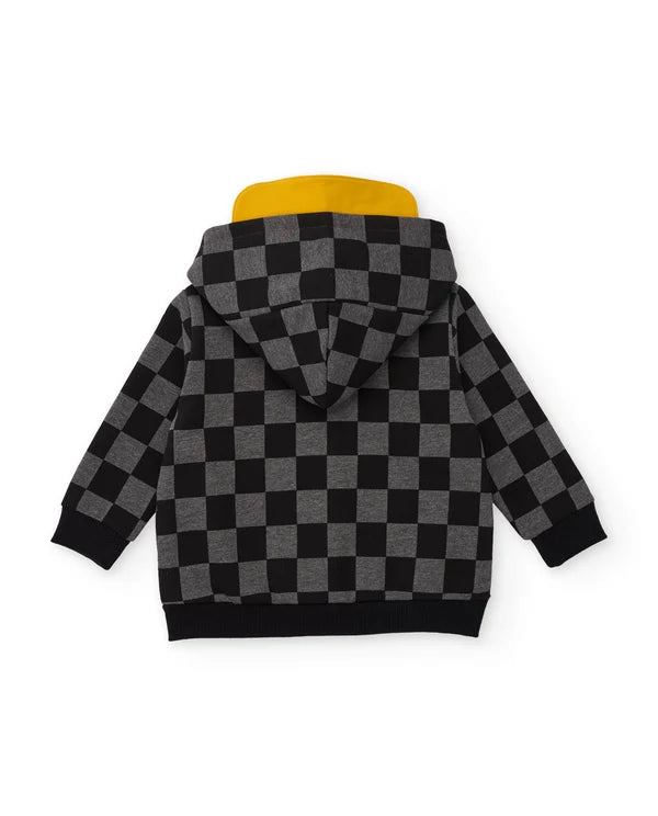 Tuc Tuc - Fleece set with a geometric-design jacket and matching trousers