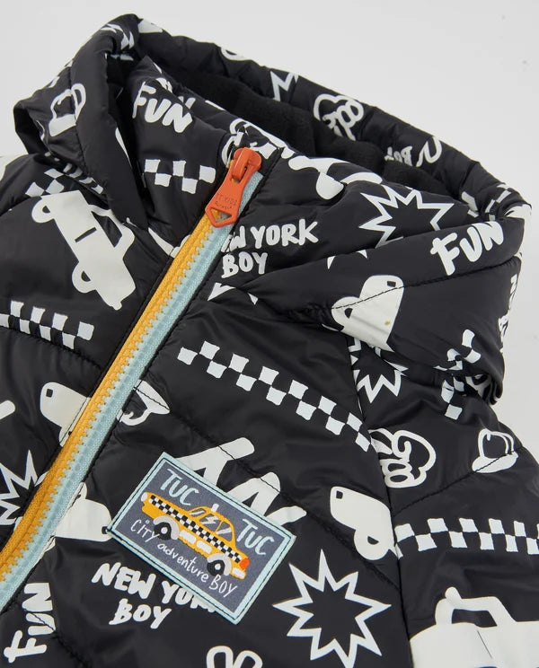 Tuc Tuc - Coat with a hood and urban print
