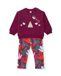 Tuc Tuc - Fleece set with rhinoceros sweatshirt and floral leggings