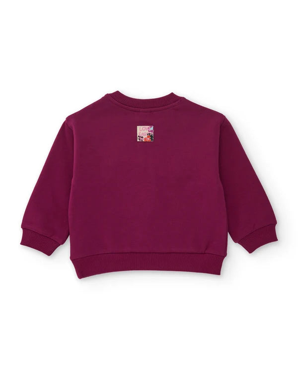 Tuc Tuc - Fleece set with rhinoceros sweatshirt and floral leggings