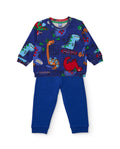 Tuc Tuc - Fleece set with dinosaur-print sweatshirt and trousers