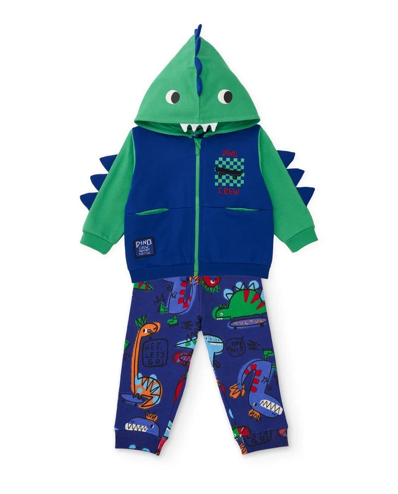 Tuc Tuc - Fleece set with zip-up sweatshirt and printed trousers
