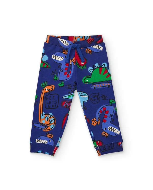Tuc Tuc - Fleece set with zip-up sweatshirt and printed trousers
