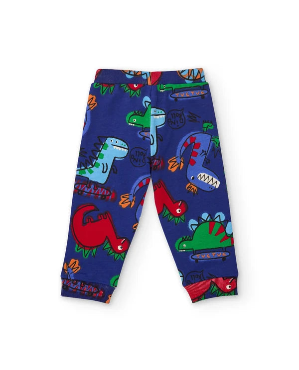 Tuc Tuc - Fleece set with zip-up sweatshirt and printed trousers