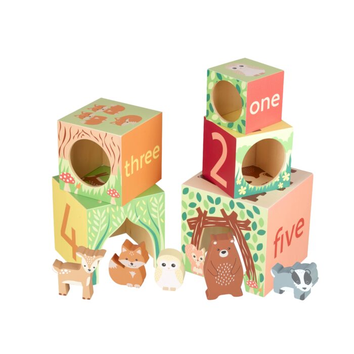 Tutete - Κύβοι Στοίβαξης Woodland Orange Tree Toys